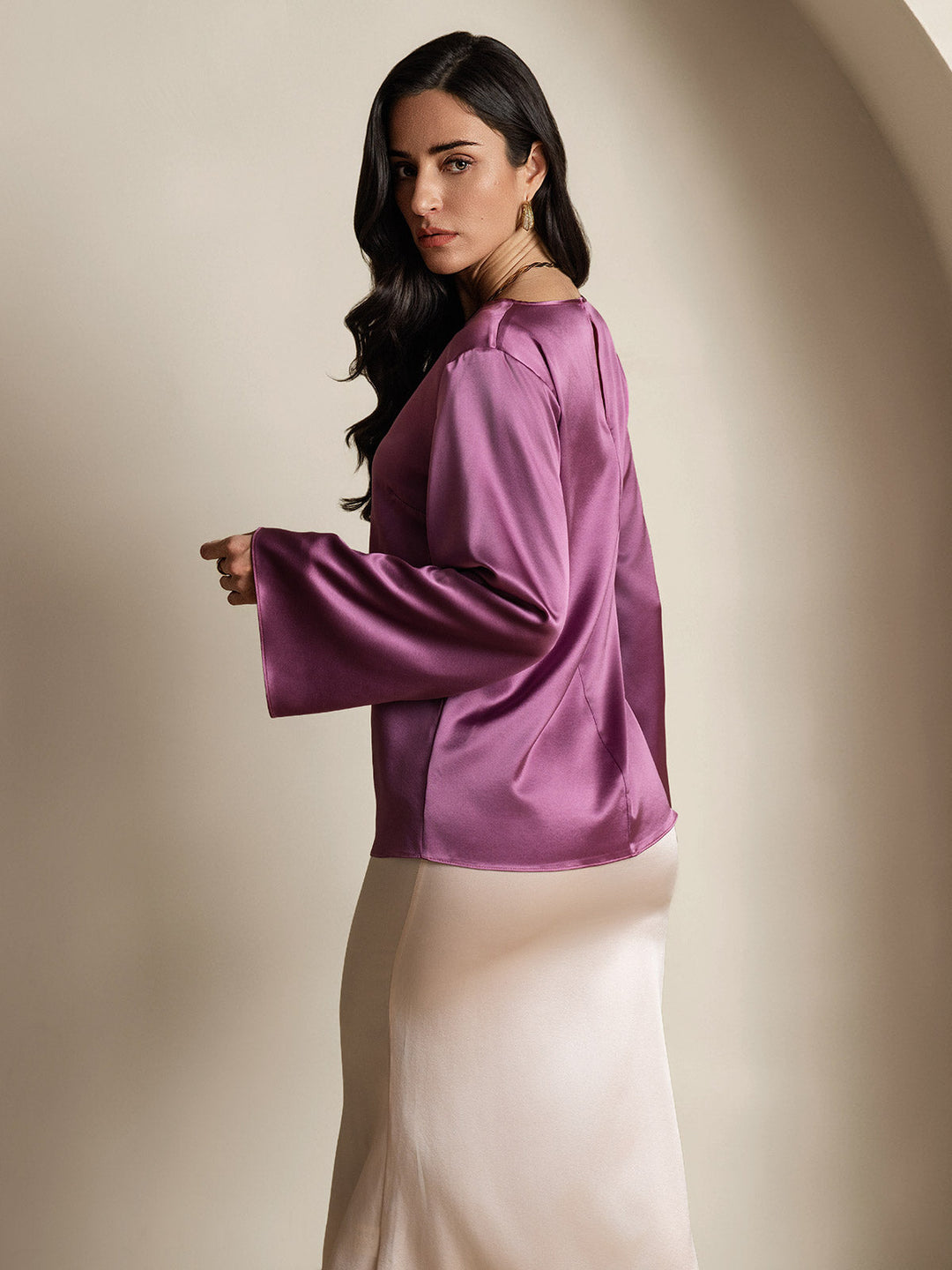 Heidi-Mode | Seiden Langarm Bluse