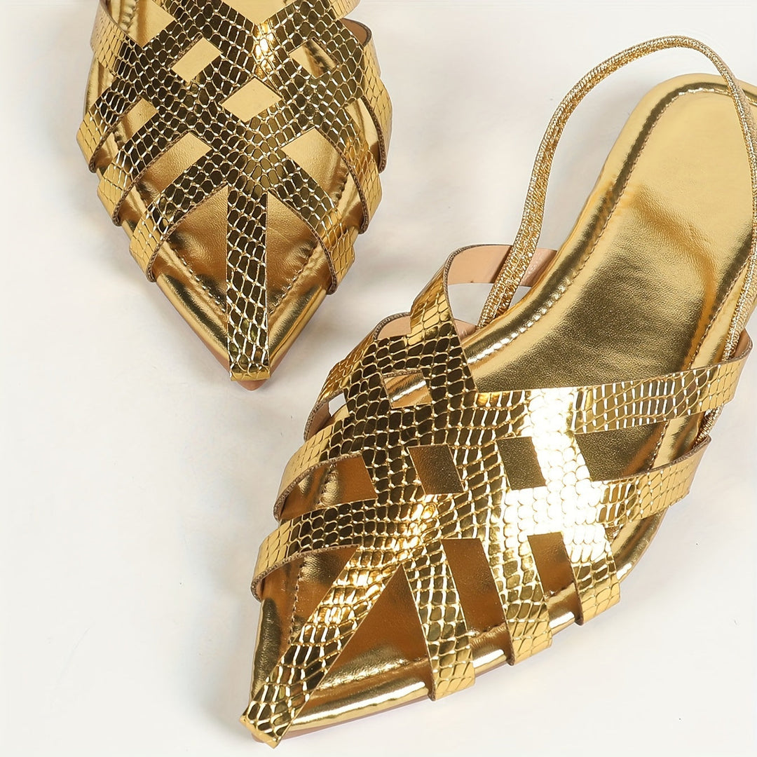 Heidi-Mode | Damen Sandalen Golden Lace Hollow Head