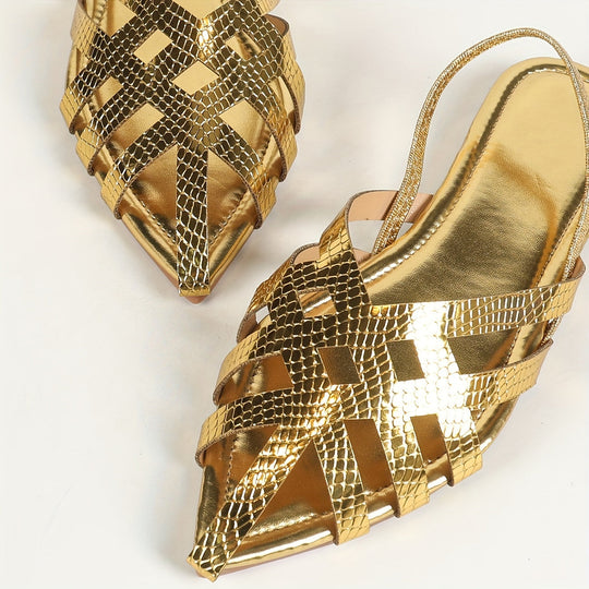 Heidi-Mode | Damen Sandalen Golden Lace Hollow Head