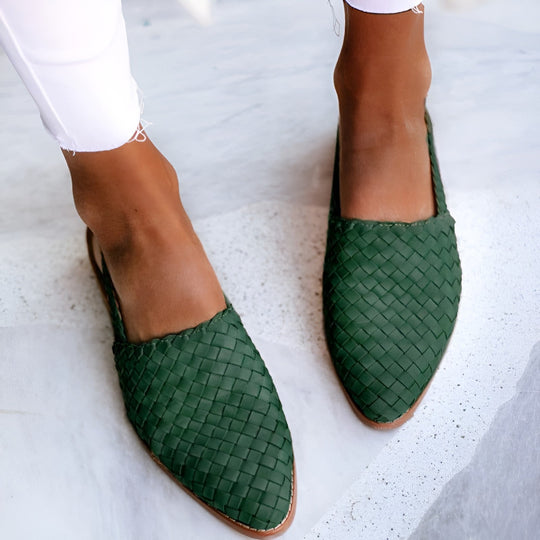 Heidi-Mode | Elegante Geflochtene Ledersandaletten für Frauen