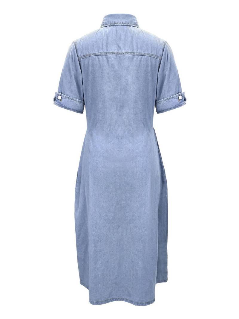 A-Linien-Denimkleid mit Klappentaschen