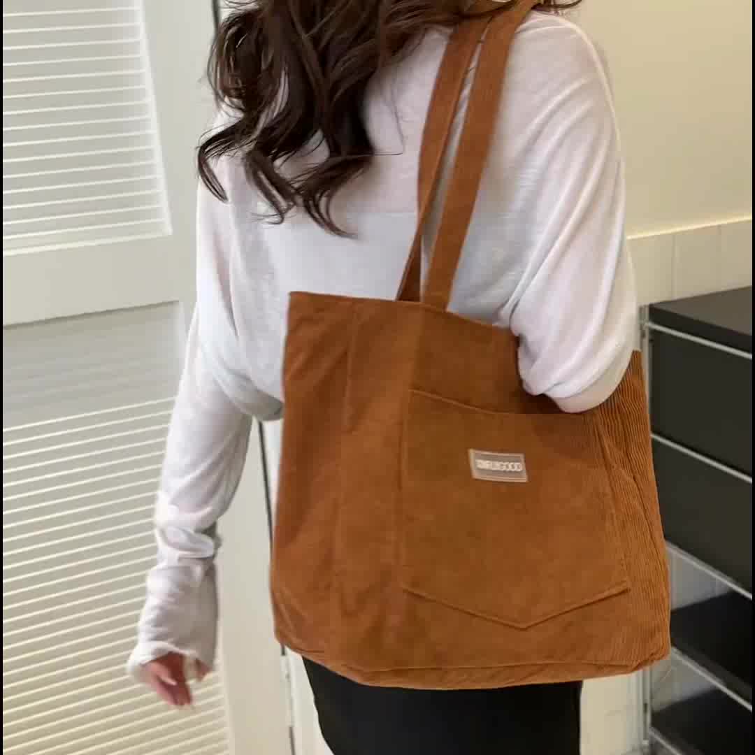 Elegante Damen Cordstoff Tasche | Heidi-Mode