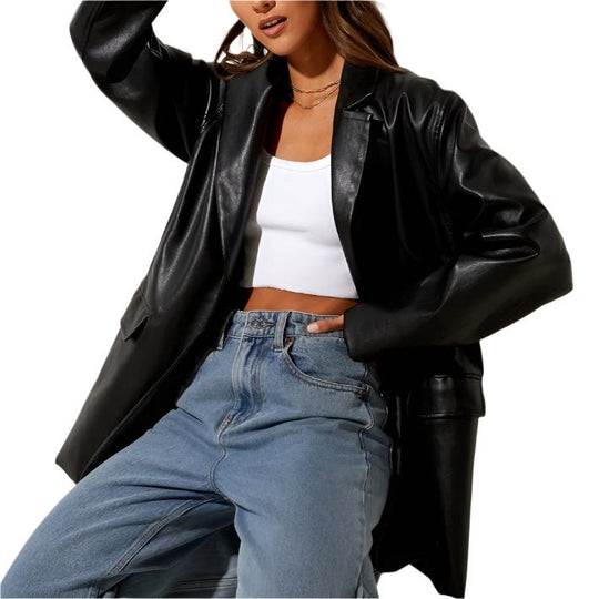 Heidi-Mode | Damen Oversized Jacke Mit Knopfverschluss Und Seitentaschen