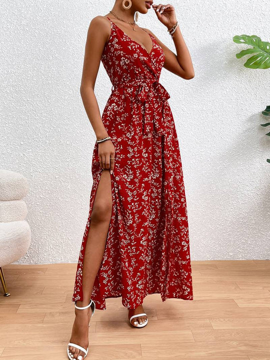 Heidi – Florales Cami-Kleid Mit Seitenschlitzen