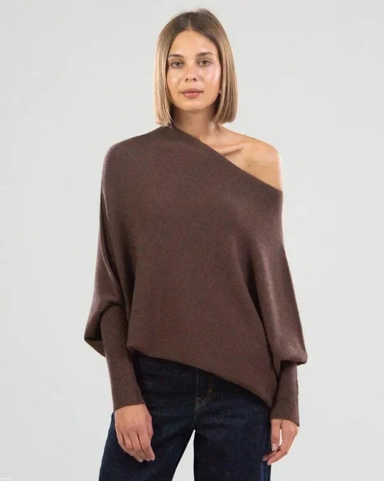 Asymmetrisch drapierter Pullover