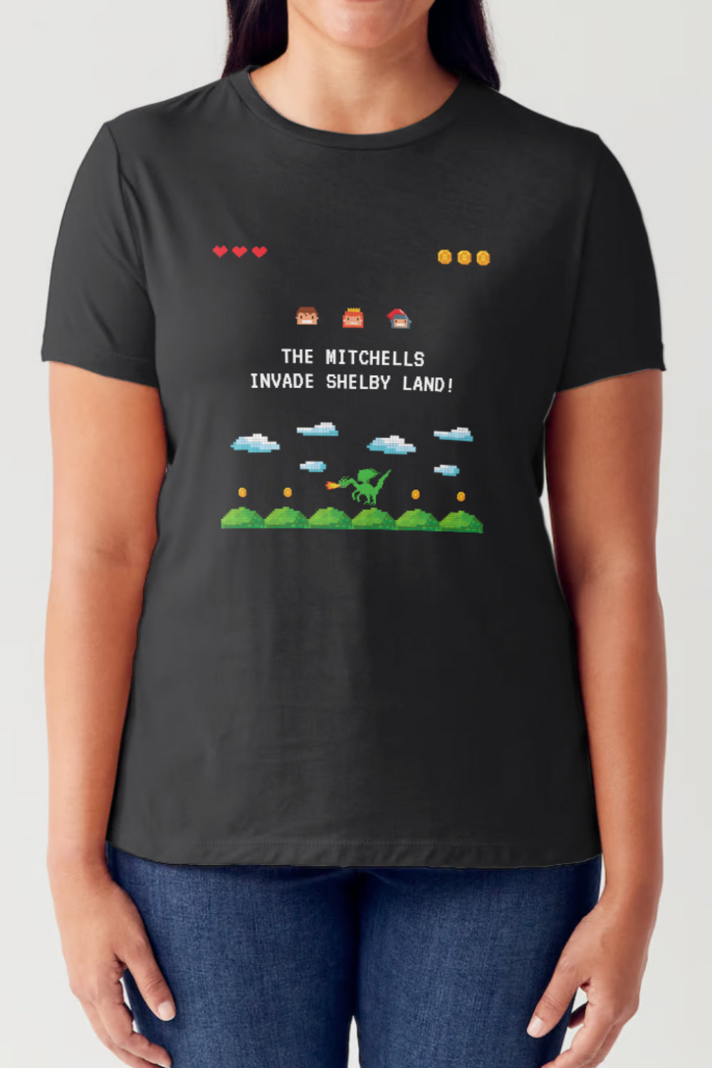 Heidi-Mode | Simply Love Full Size Pixel Game Grafik Rundhals Kurzarm T-Shirt