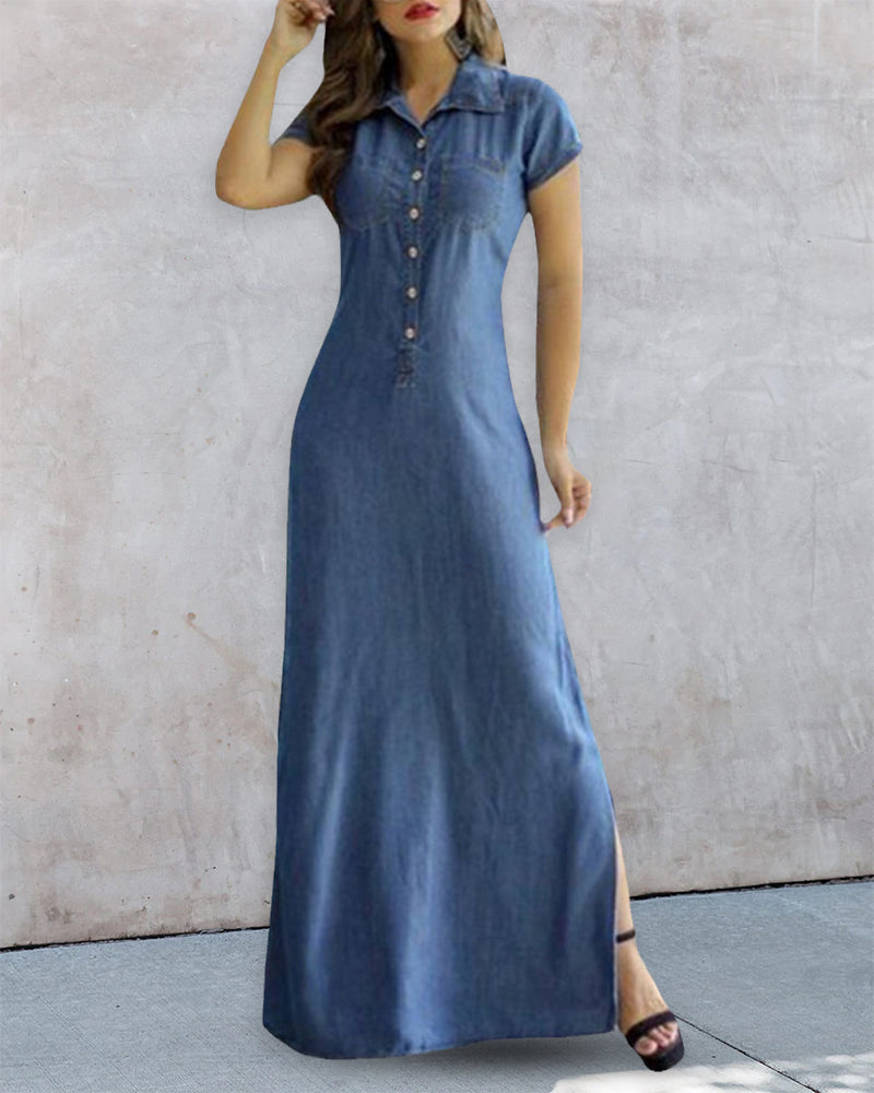 Heidi-Mode | Denim Kleid Kunstleder