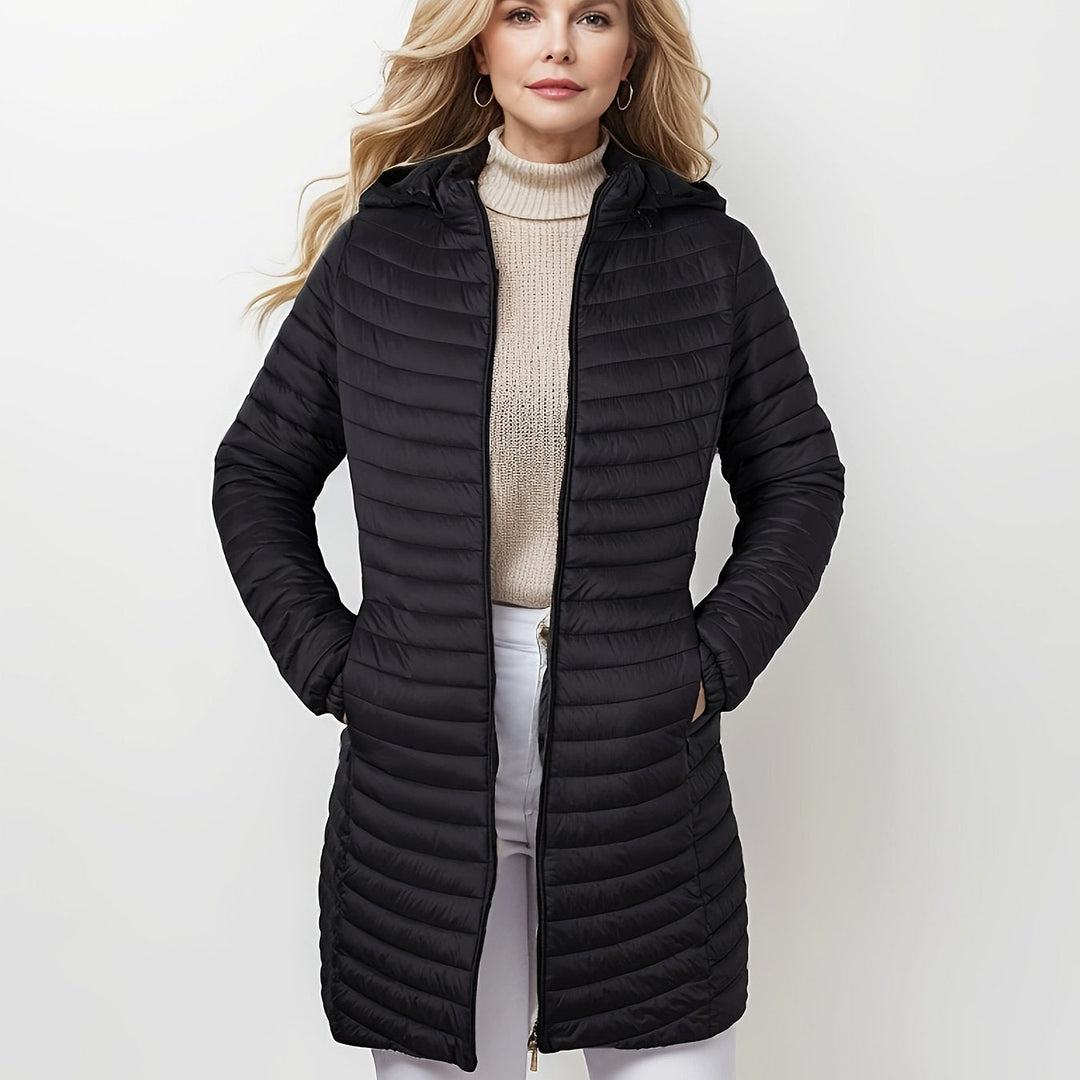 Heidi-Mode | Veste Matelassée Décontractée Avec Capuche Et Fermeture Éclair Sur Le Devant