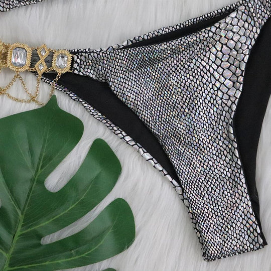 Heidi Mode | Crystal Diamond Split Badeanzug