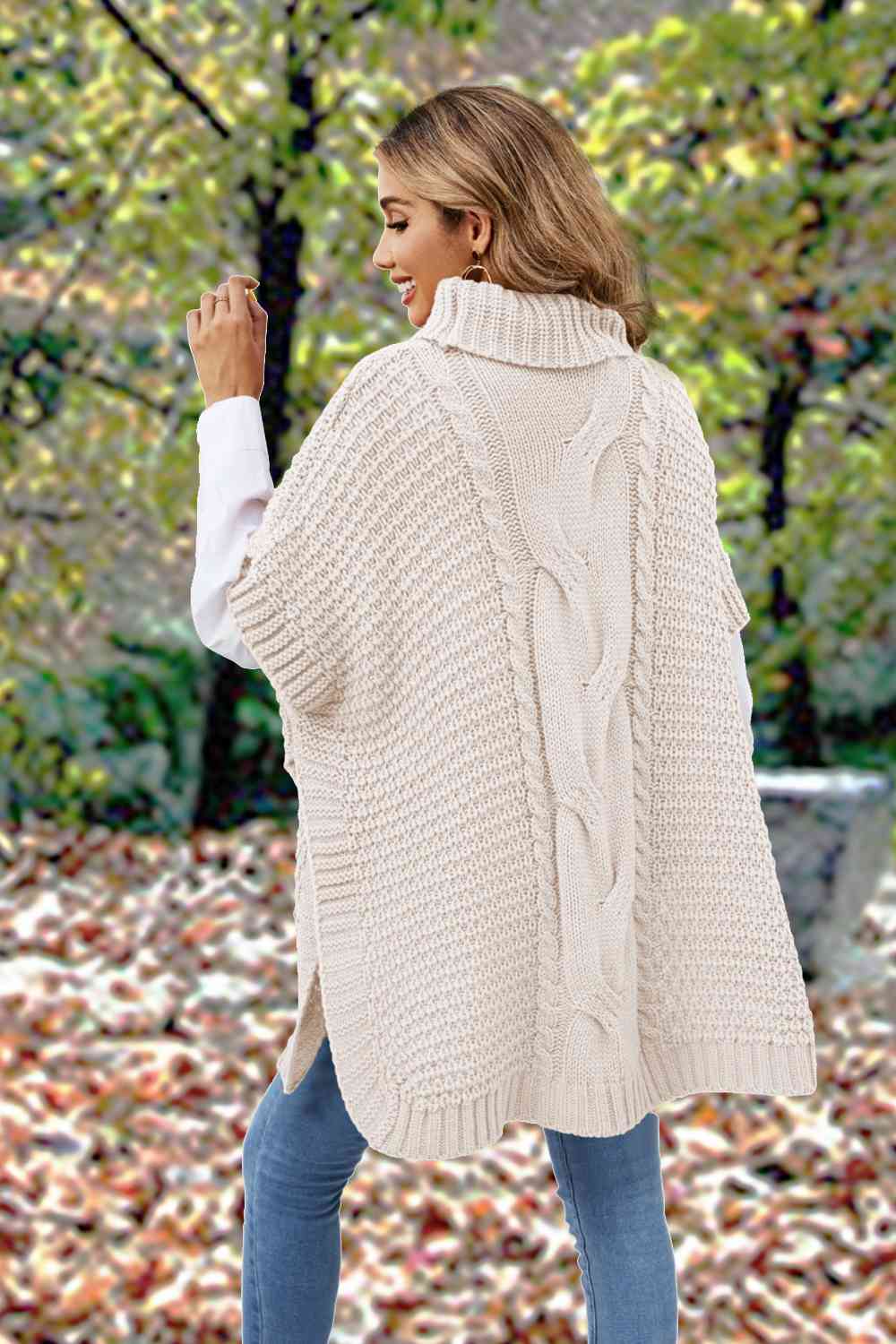 Heidi-Mode | Rollkragen Schlitz Kurzarm Pullover