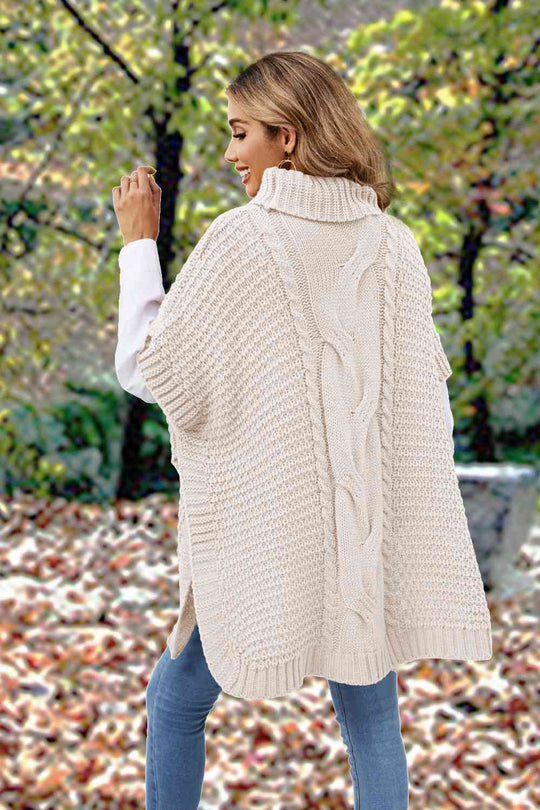 Heidi-Mode | Rollkragen Schlitz Kurzarm Pullover