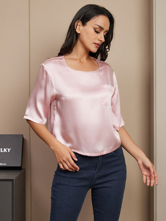 Heidi-Mode | 100% Seide Lässiges Damen T-Shirt