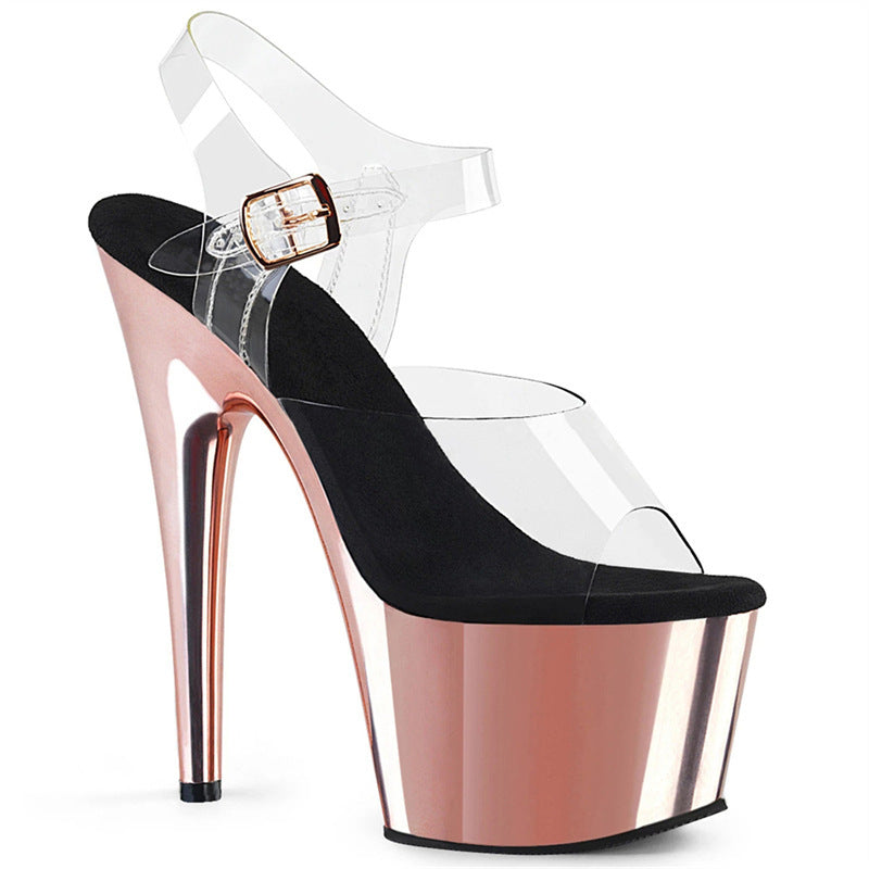 Heidi-Mode | High Heels Ein Linie Schnalle Fisch Mund Offen Zehe Damen Schuhe