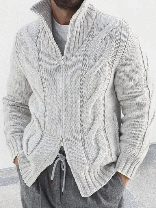 Heidi-Mode | Reißverschluss Herren Strickjacke Rollkragenpullover