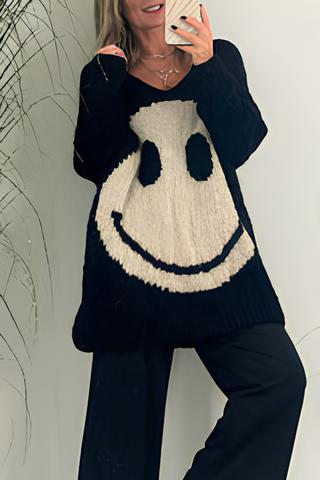 Elegante Smiley-Pullover mit langen Ärmeln