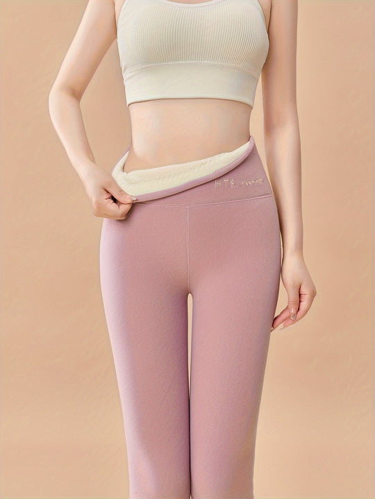 Heidi-Mode | Plüschgefütterte Thermo Skinny Leggings Warme, Elastische Strumpfhose