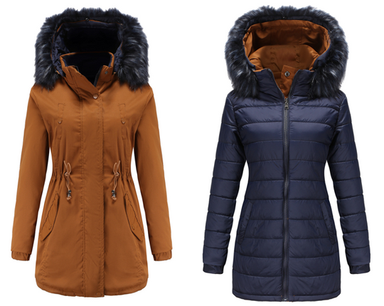 Heidi-Mode | Damen Winter Steppmantel Wende-Parka aus Baumwolle