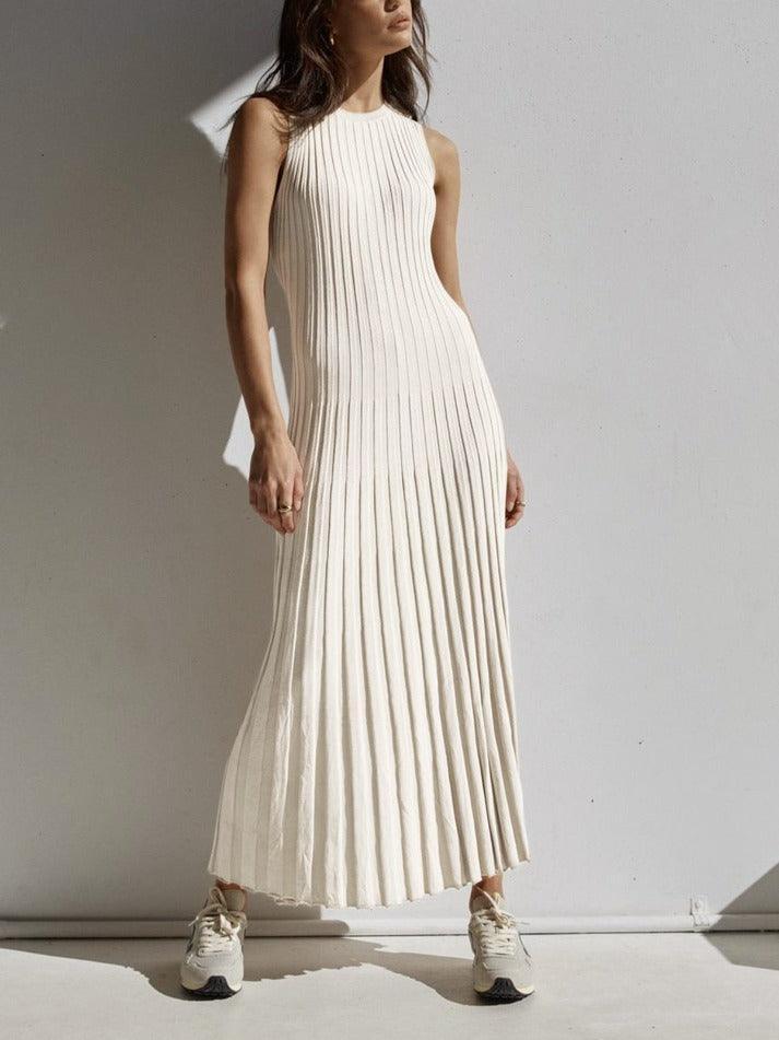 Heidi-Mode | Camille Strick Falten Maxi Kleid