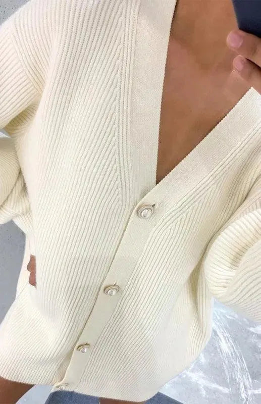 Heidi-Mode | Farbe Lässig Lockere Strickjacke Pullover