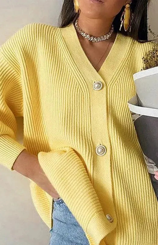 Heidi-Mode | Farbe Lässig Lockere Strickjacke Pullover