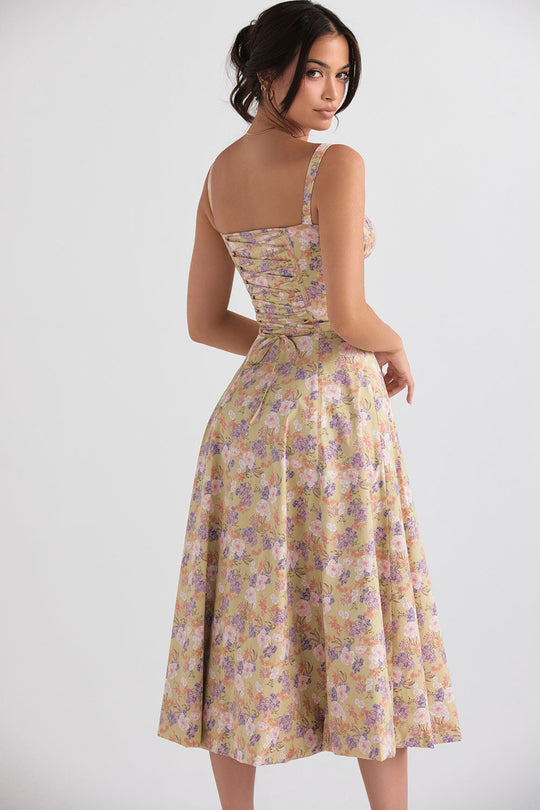Heidi-Mode | Langes Blumen Korsett Kleid