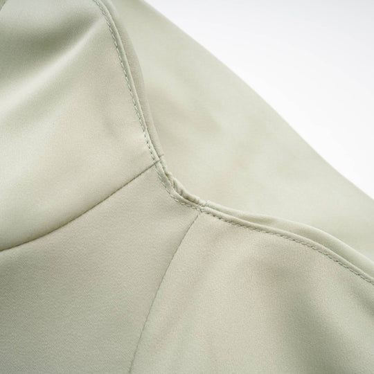 Heidi-Mode | Grüne Satin Midi Kleid mit Bh Polster