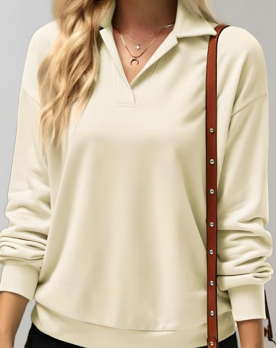 Heidi-Mode | Oversized Trui Met Lage V Uitsnijding En Kraag