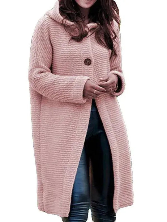 Heidi-Mode | Kapuzen Langer Strickjacke Pullover