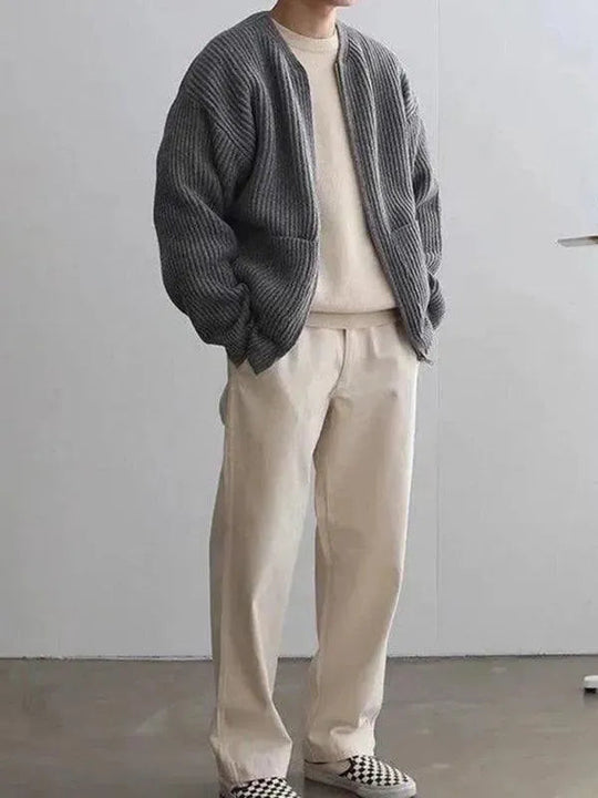 Heidi-Mode | Faulenzer Stil Herren Strickjacke Pullover