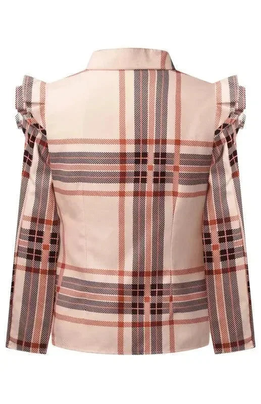 Heidi-Mode | Lässiger bedruckter kurzer Reißverschluss Damenmantel