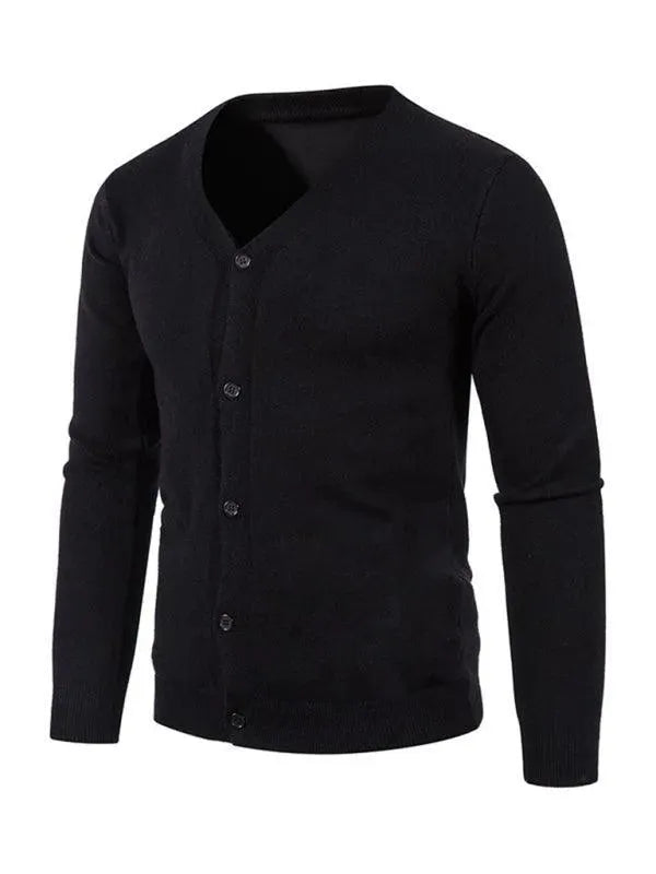 Heidi-Mode | Einfarbiger Herren Strickjacke Pullover