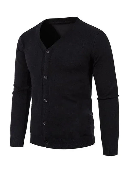 Heidi-Mode | Einfarbiger Herren Strickjacke Pullover