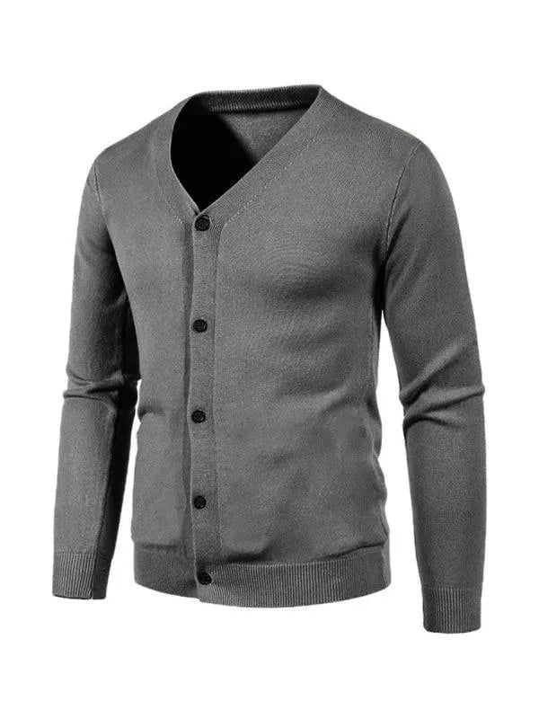Heidi-Mode | Einfarbiger Herren Strickjacke Pullover