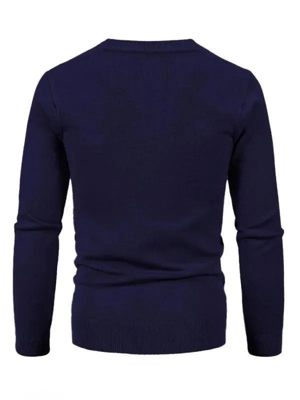 Heidi-Mode | Einfarbiger Herren Strickjacke Pullover