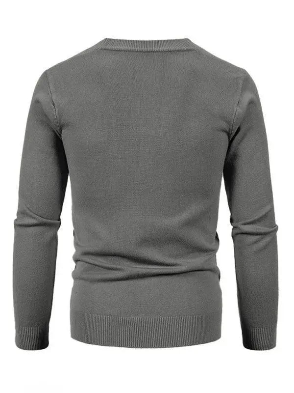 Heidi-Mode | Einfarbiger Herren Strickjacke Pullover