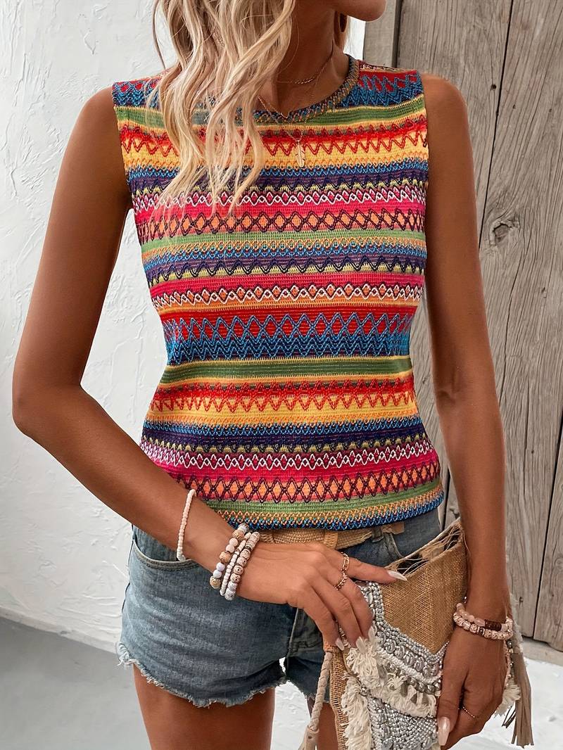 Heidi-Mode | Bunt gestreiftes Tanktop