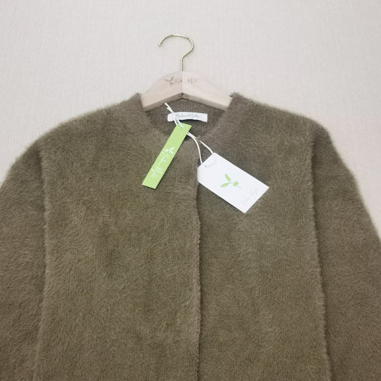 Brauner Kaffee Langarm Strickjacke mit Knopfleiste