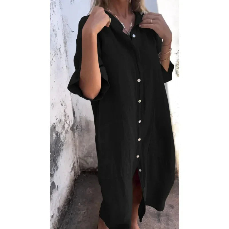 Lässiges langes Hemdkleid