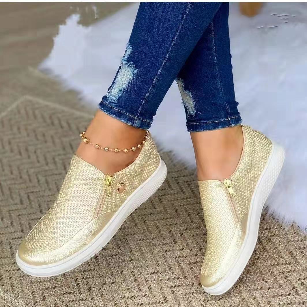 Heidi-Mode | Modische Sportliche Damen Sneaker mit Reißverschluss