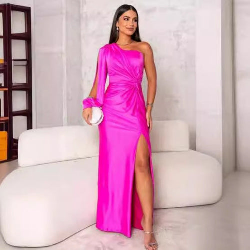 Heidi-Mode | Einseitig, Geteiltes Kleid mit Langen Ärmeln für Damen