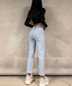 Glitzer Mum Jeans Leandra