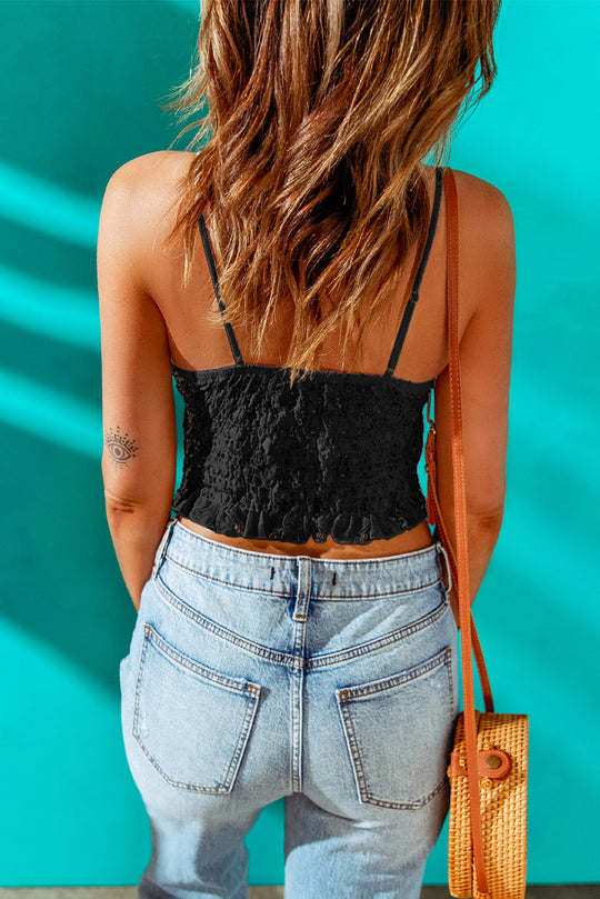 Heidi-Mode | V-Ausschnitt Spitze Cropped Cami