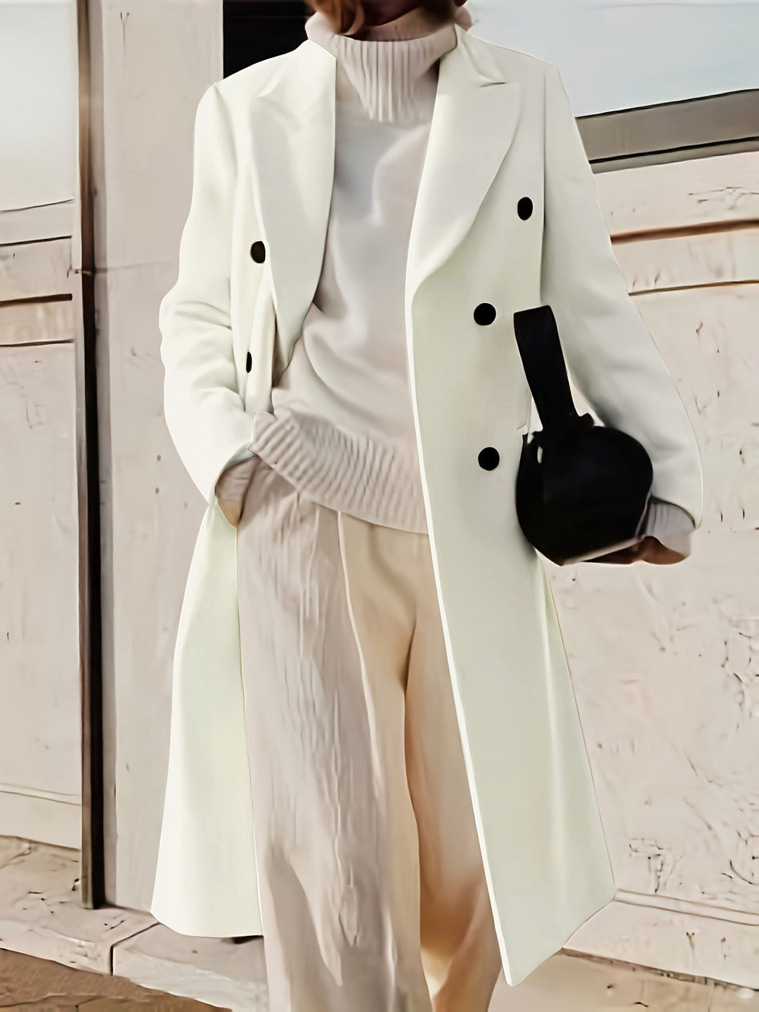 Heidi-Mode - Stilvolle klassische Winter Doppelreiher Umkehrmantel für Frauen