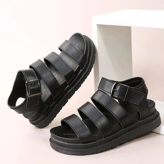 Heidi-Mode | Sandals with buckle and platform with open toes