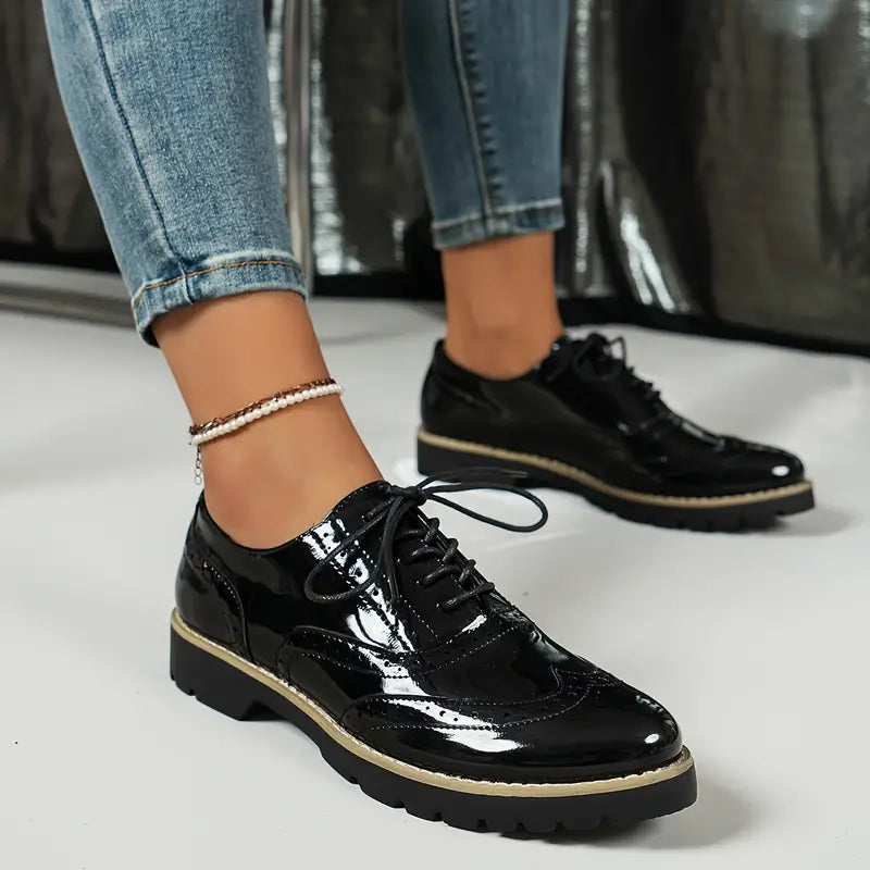 Heidi-Mode | Modisch Gestanzte Lackschuhe Für Damen