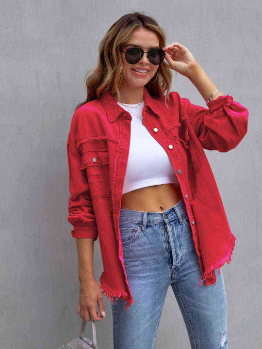 Heidi-Mode | Zerrissene Drop Shoulder Denim Jacke