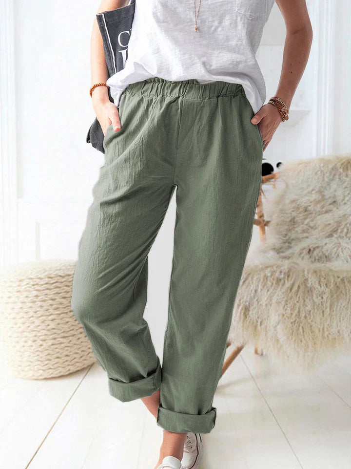 Heidi-Mode | Leinenhose mit Gummizug Bequem & Stilvoll