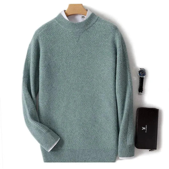 Heidi-Mode | Herrenpullover aus Cashmere, lässig gestrickt, mit Halsetikett