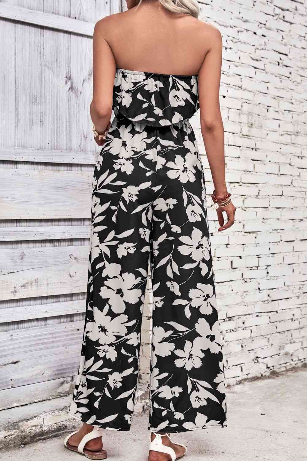Heidi-Mode | Floral Strapless Weit Bein Overall