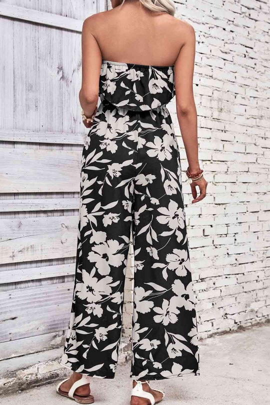 Heidi-Mode | Floral Strapless Weit Bein Overall